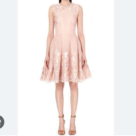 Maje Dress Womens Small Reason Embroidered Honeycomb Lace Retro